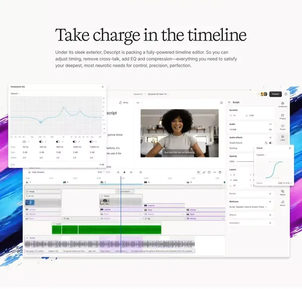 Descript: Edit Videos & Podcasts Like a Doc | AI Video Editor - Landing design inspiration