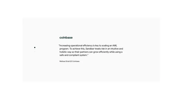 Sandbar | Modular anti-money laundering (AML) software - Landing design inspiration