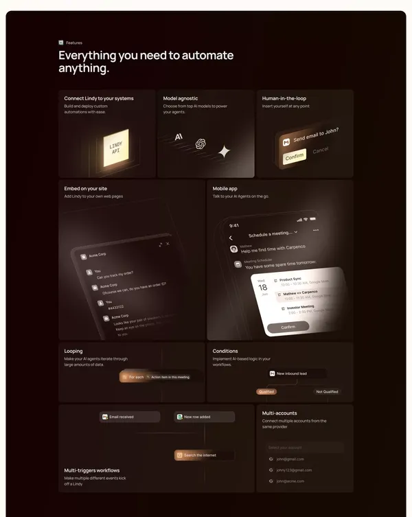 Lindy.ai — Meet Your AI Assistant - Landing design inspiration