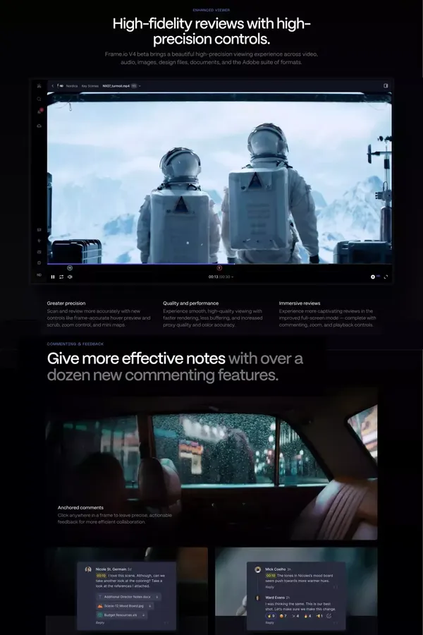 Frame.io | Introducing Frame.io Version 4 - Landing design inspiration