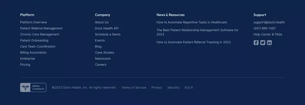HIPAA-Compliant Task Management & Workflow Automation | Dock Health - Landing design inspiration