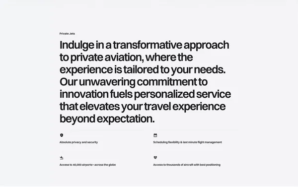 Corporate Jet Charters | Airvoir - Landing design inspiration