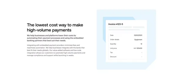 Yordex | Embedded payments - Landing design inspiration