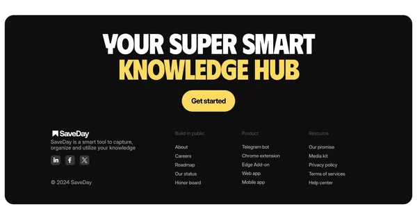 SaveDay - Your Super Smart Knowledge Hub - Landing design inspiration