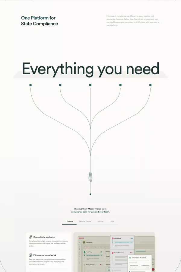 Corporate and Business Compliance Services | Mosey - Landing design inspiration