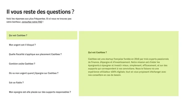 Cashbee — Les meilleurs placements, dans votre poche - Landing design inspiration