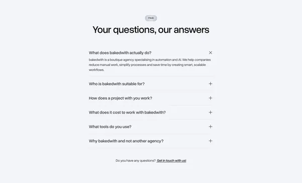 Your AI & Automation Agency — bakedwith - Landing design inspiration