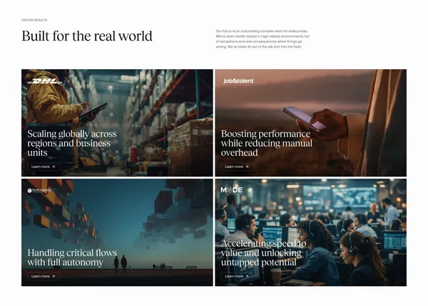 HappyRobot | AI workers handle end-to-end tasks at scale. - Landing design inspiration