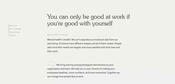 MindPartner — for your company's mental health - Landing design inspiration