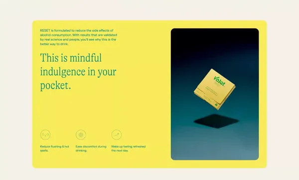 Valet: Mindful indulgence in your pocket. - Landing design inspiration