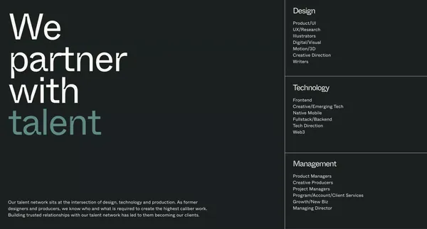 The Supply / Curated Digital Talent - Landing design inspiration