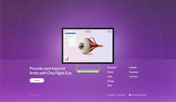 One Right Eye - Landing design inspiration