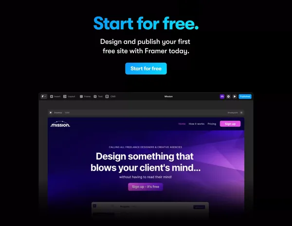 Framer: Ship sites with style - Landing design inspiration