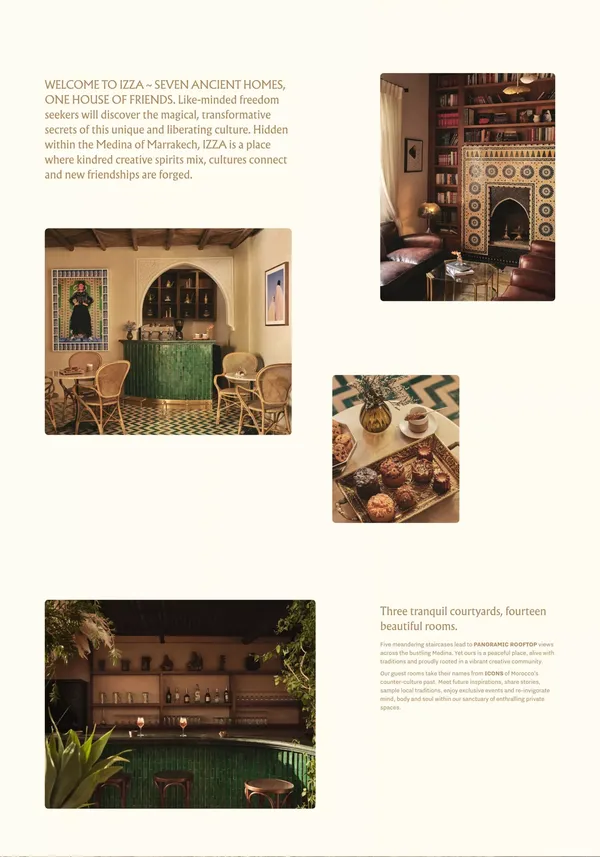 IZZA Marrakech - Landing design inspiration