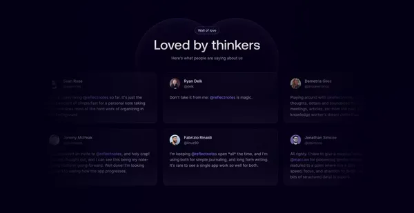 Reflect - Landing design inspiration