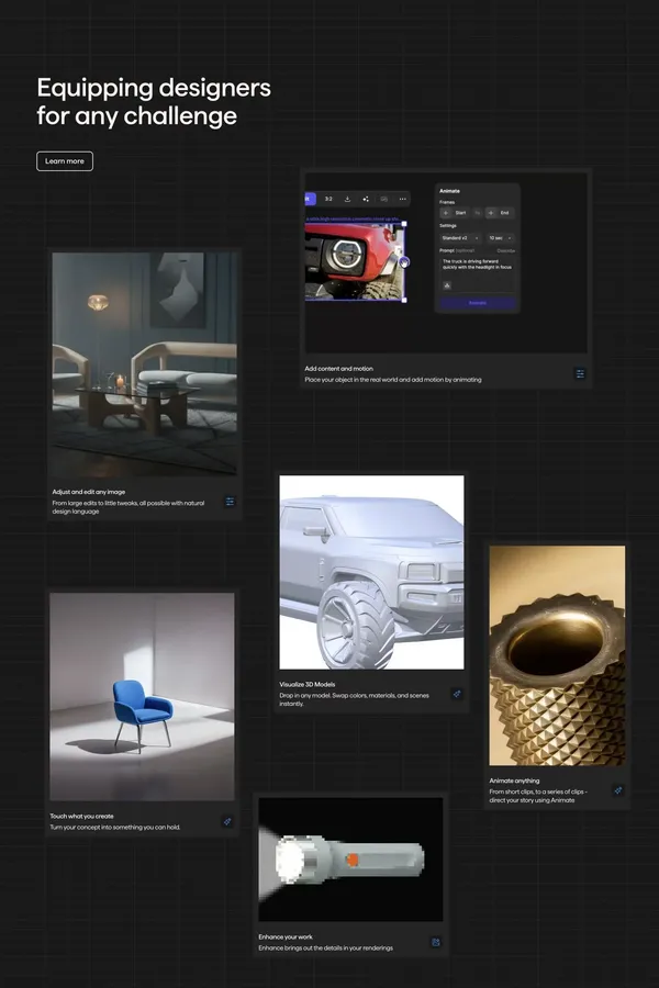 Vizcom | Turn Sketches into Full-Fidelity 3D Renders, Instantly - Landing design inspiration
