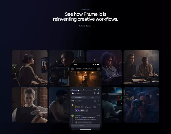 Frame.io - Landing design inspiration