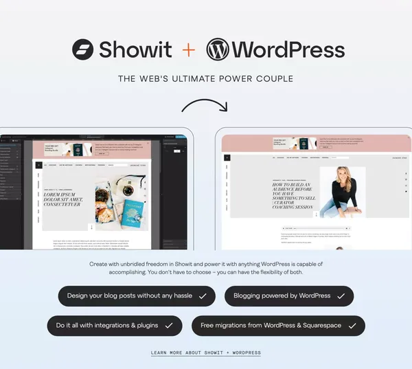 Showit: A Drag & Drop Website Builder for Creatives - Landing design inspiration