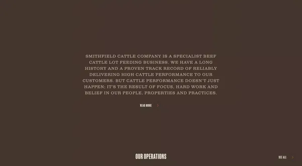 Smithfield Cattle Co. - Landing design inspiration