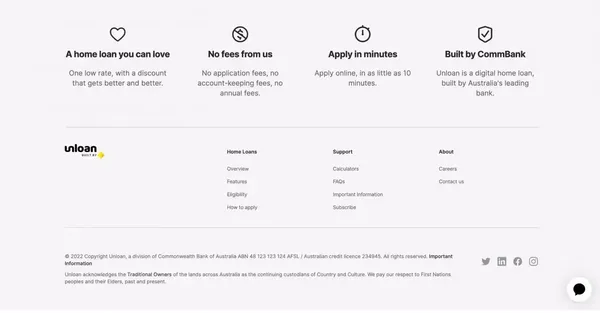Unloan | Built by CommBank - Landing design inspiration