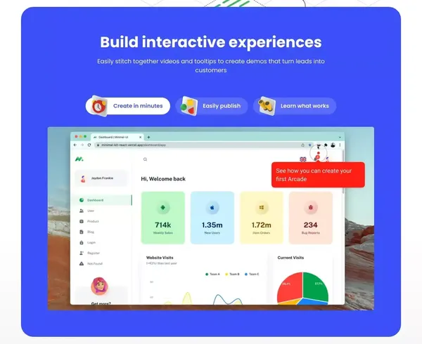 Arcade | Create Interactive Product Demos - Landing design inspiration