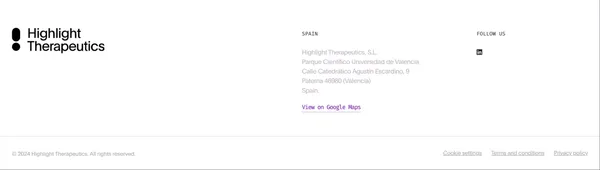 Highlight Therapeutics - Landing design inspiration