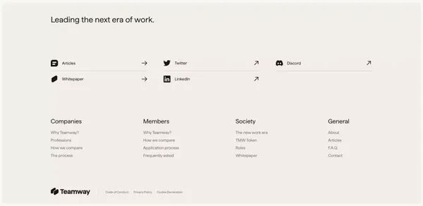 Teamway | The member-owned tech society - Landing design inspiration