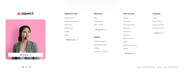 Aspect | Trusted Leaders in Workforce Engagement Management Solutions - Landing design inspiration