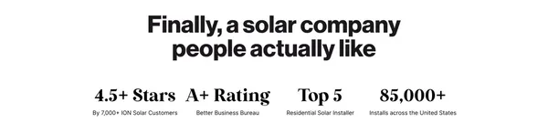 ION Solar | Solar that’s easy, efficient & stress free. - Landing design inspiration