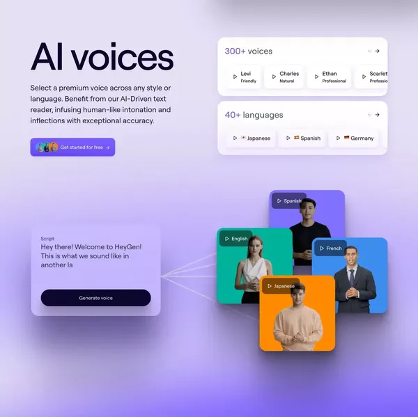 HeyGen - AI Video Generator - Landing design inspiration