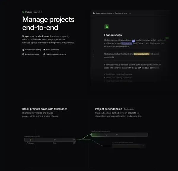Linear Plan – Set the product direction - Landing design inspiration