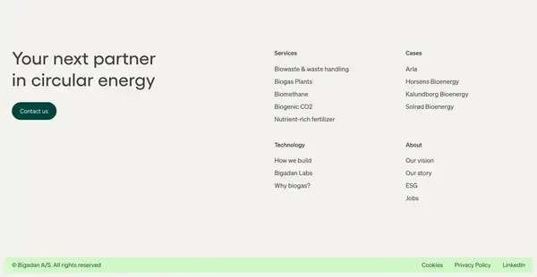 Your next partner in circular energy – Bigadan - Landing design inspiration