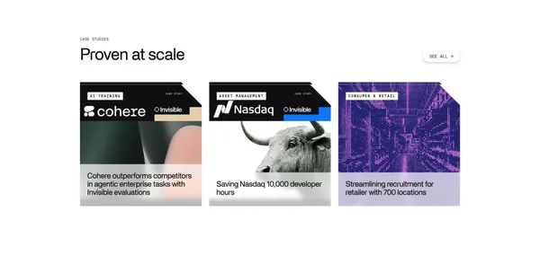 AI Software for Labs and Enterprise | Invisible Technologies - Landing design inspiration