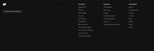 Warp: The intelligent terminal - Landing design inspiration