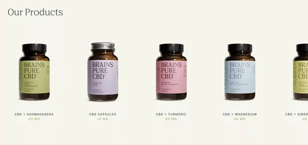 Brains Pure CBD - Landing design inspiration