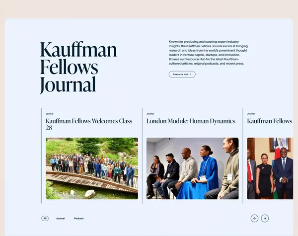 Kauffman Fellows | Where Purpose Gathers - Landing design inspiration