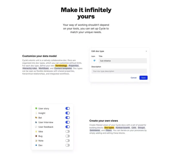 Cycle | Where product folks get stuff done - Landing design inspiration