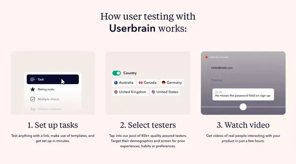 Userbrain - User testing made simple - Landing design inspiration