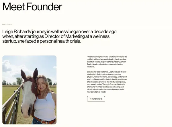 Quantum Body - A New Dimension of Wellness - Landing design inspiration