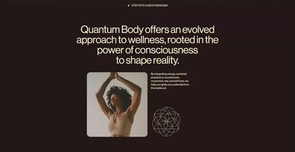 Quantum Body - A New Dimension of Wellness - Landing design inspiration
