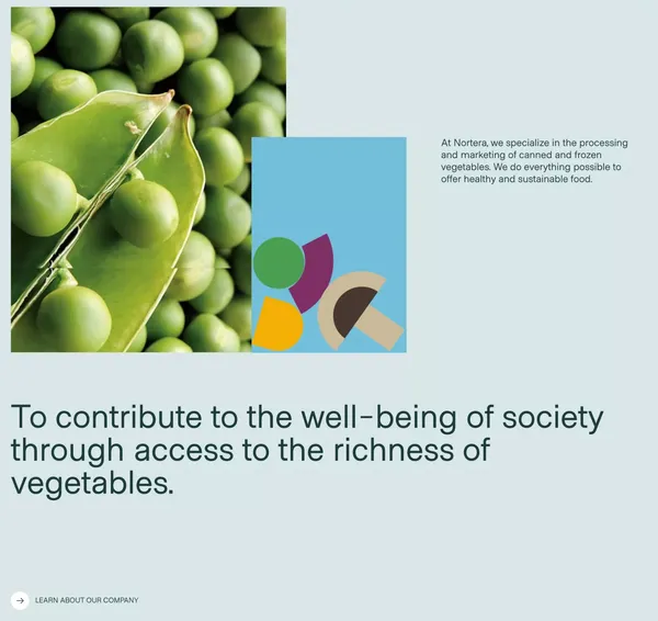 Leader dans la transformation et la vente de légumes - Landing design inspiration