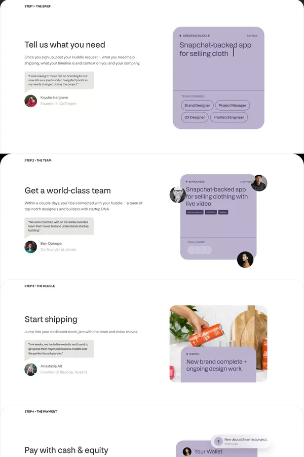 Huddle - Landing design inspiration