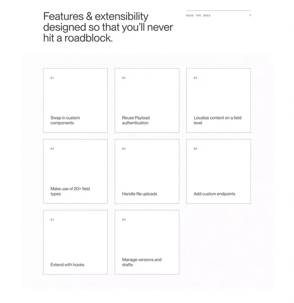 Payload CMS | Node & React TypeScript Headless CMS - Landing design inspiration