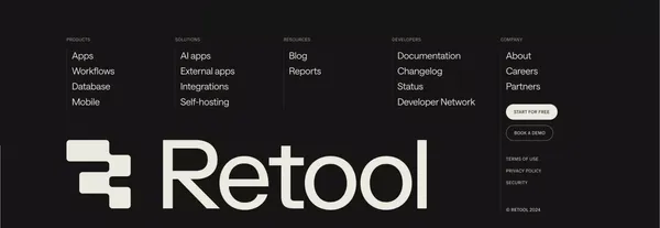 Retool | A better way to build custom software - Landing design inspiration