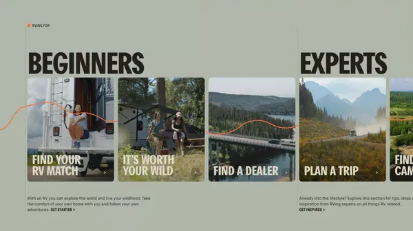 Go RVing Canada: RV dealers, Campgrounds and Trip Guides - Landing design inspiration