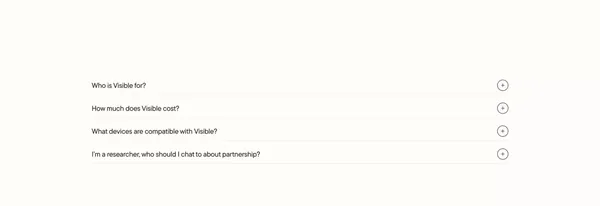 Visible - Activity tracking for Long Covid and ME/CFS - Landing design inspiration