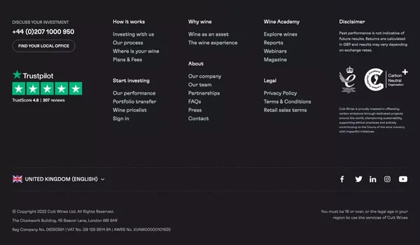Wine Investment.com | Investing In Fine Wine | Cult Wines - Landing design inspiration
