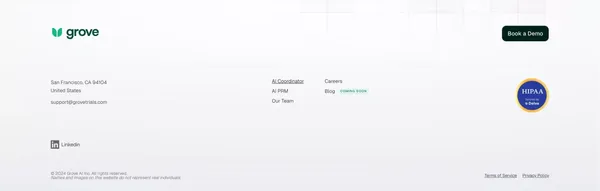 AI for Clinical Trial Recruitment and Engagement - Grove - Landing design inspiration