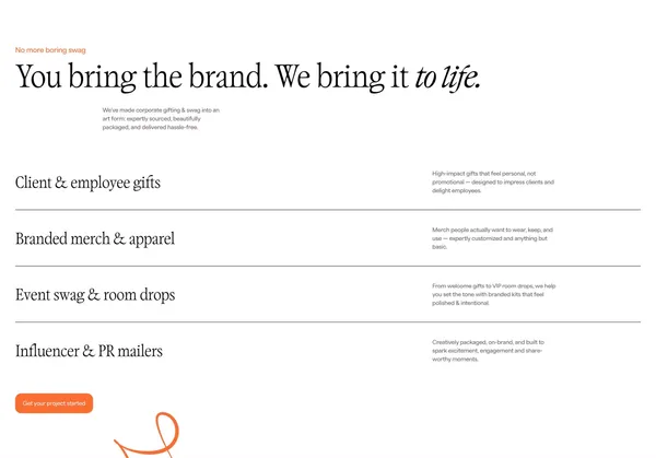 Custom Corporate Gifts & Branded Merch That Stands Out | Rare Assembly - Landing design inspiration