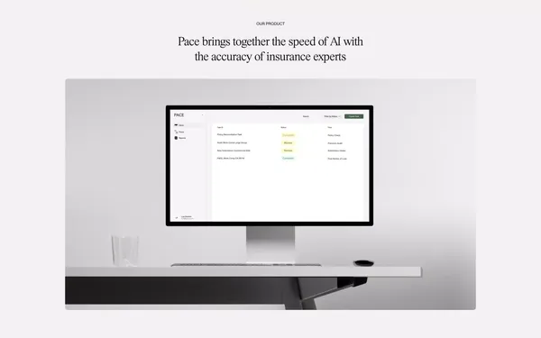 Pace | Outsource to AI - Landing design inspiration